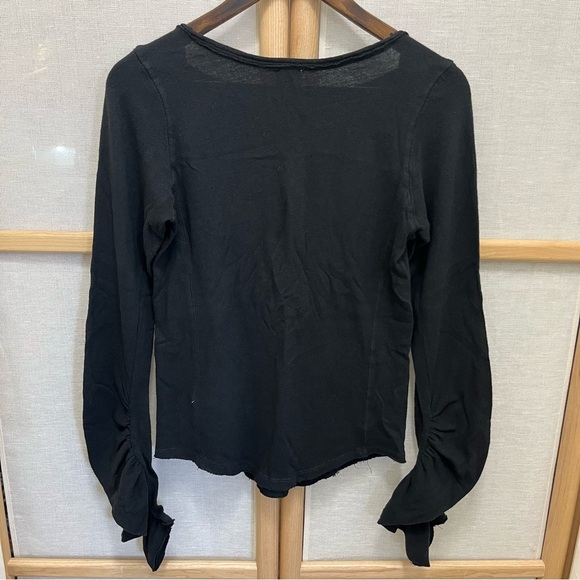 Free People Black Long Sleeve Cotton Shirt Size L - Picture 4 of 8